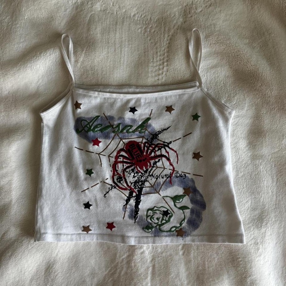 Victoria's Secret White Graphic Spider & Star Cami